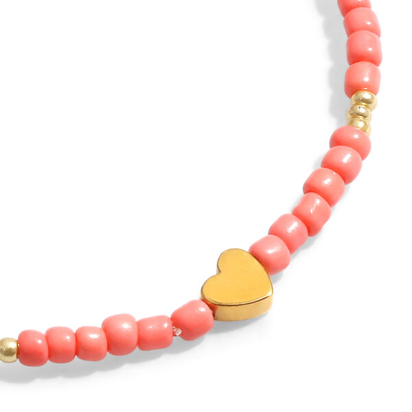 Pulseira coral com coração